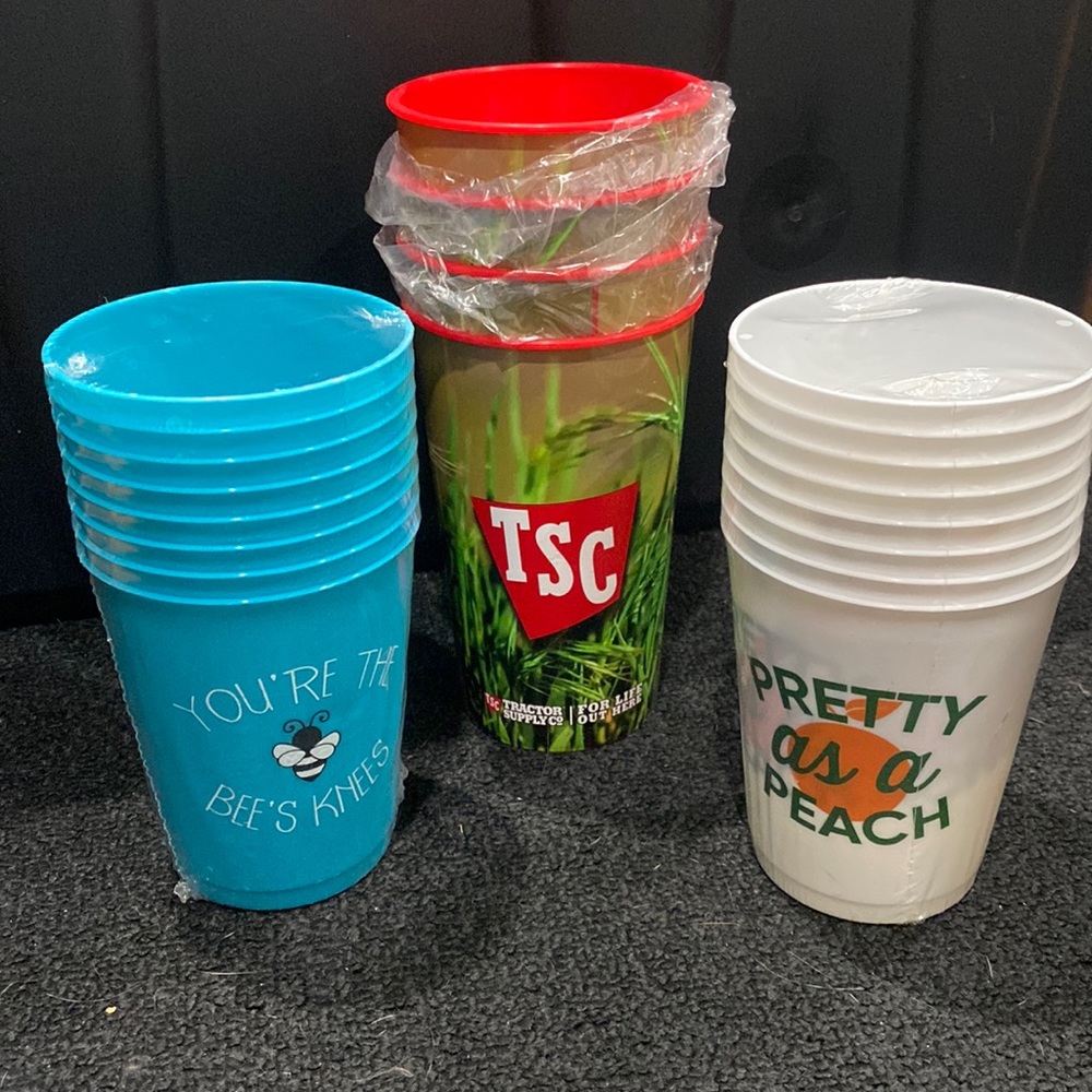 Set of plastic cups